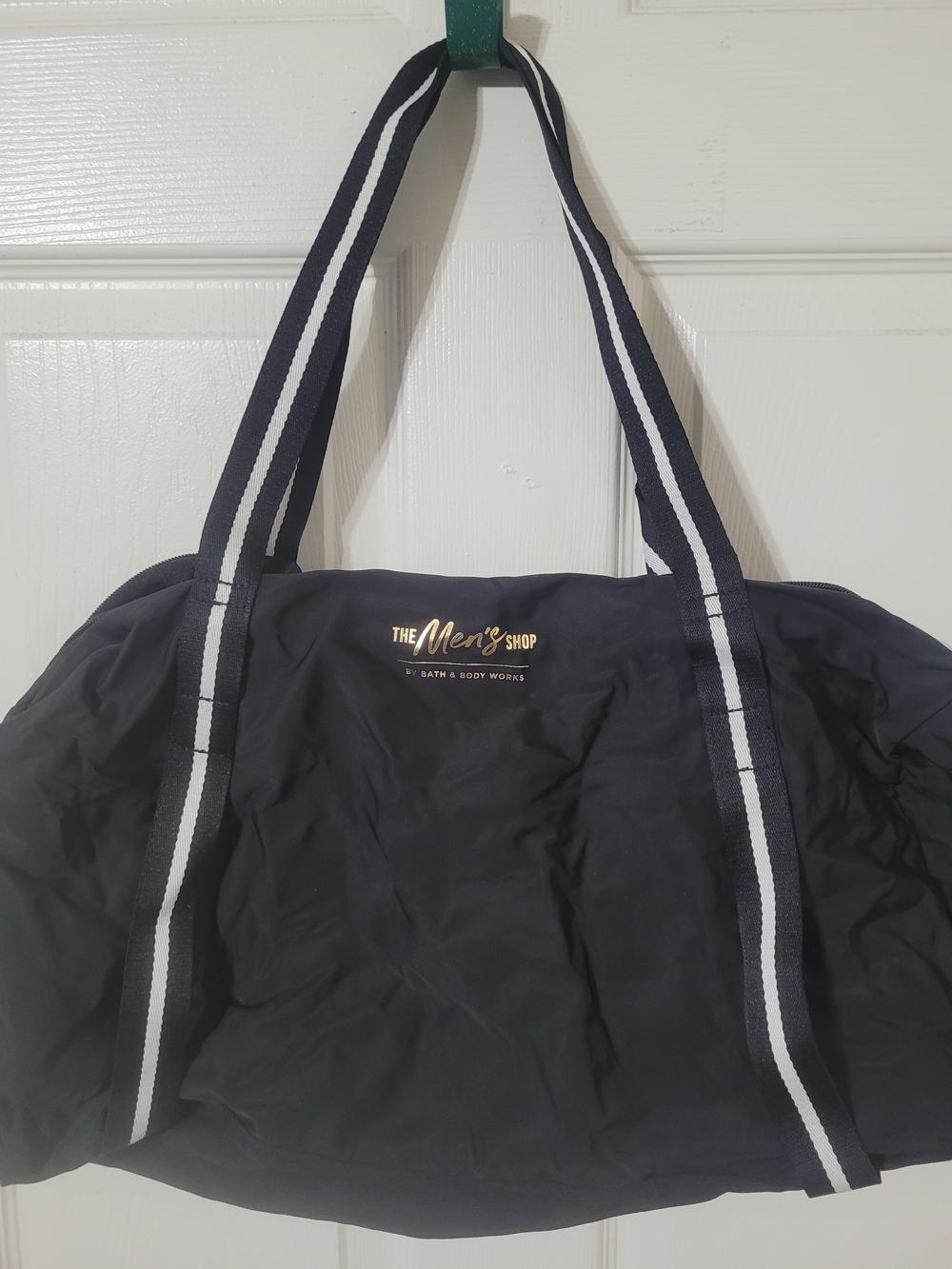 Bath & Body Works Black Duffel with Striped Shoulder Straps